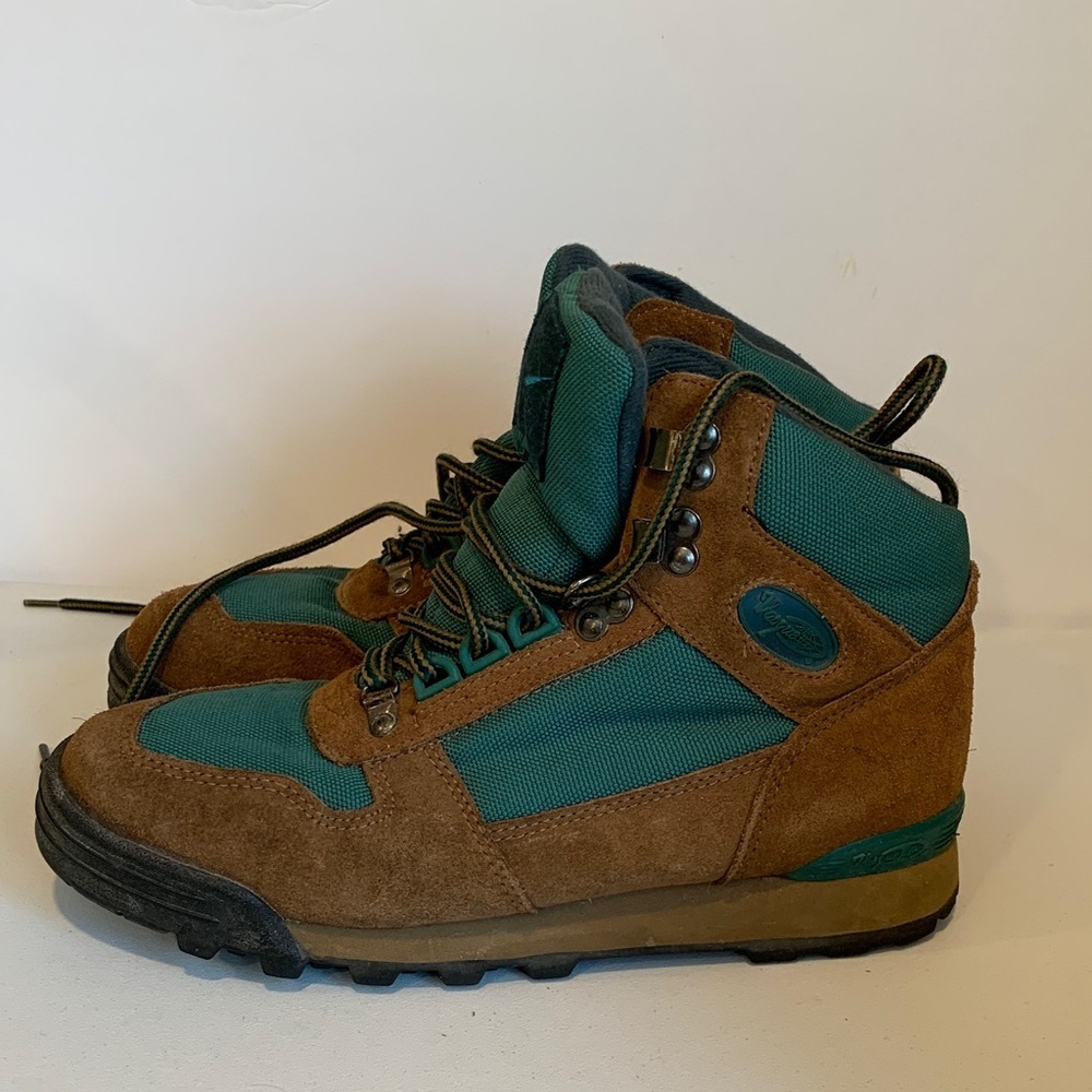 Vintage Vasque Alpha Hiking Boot Women’s Size 8.5 Brown Suede and Teal